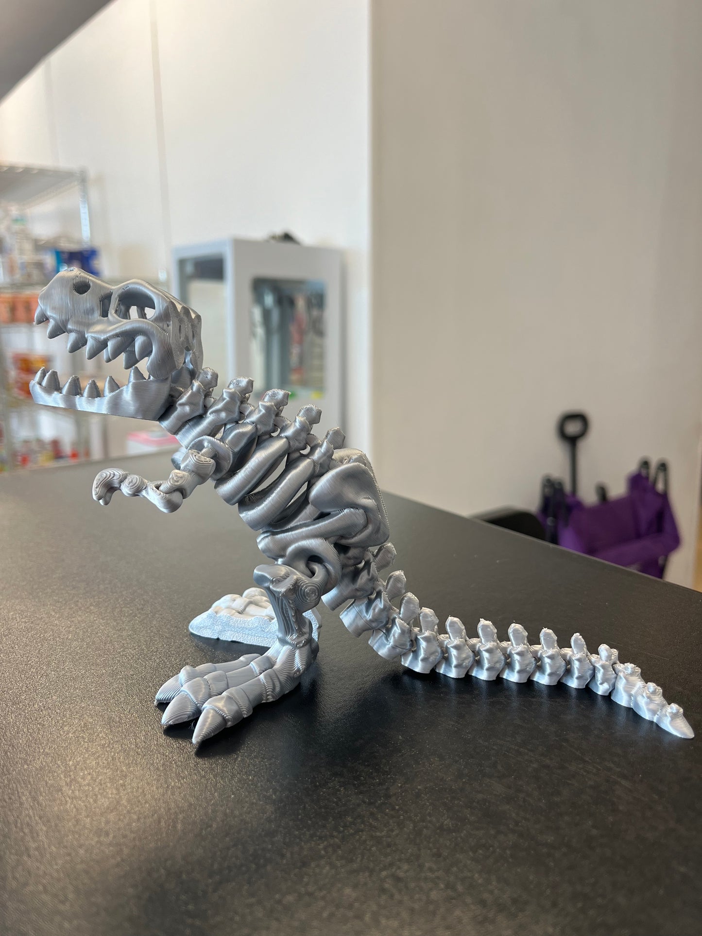 3D Printed Silver T-Rex (Medium)