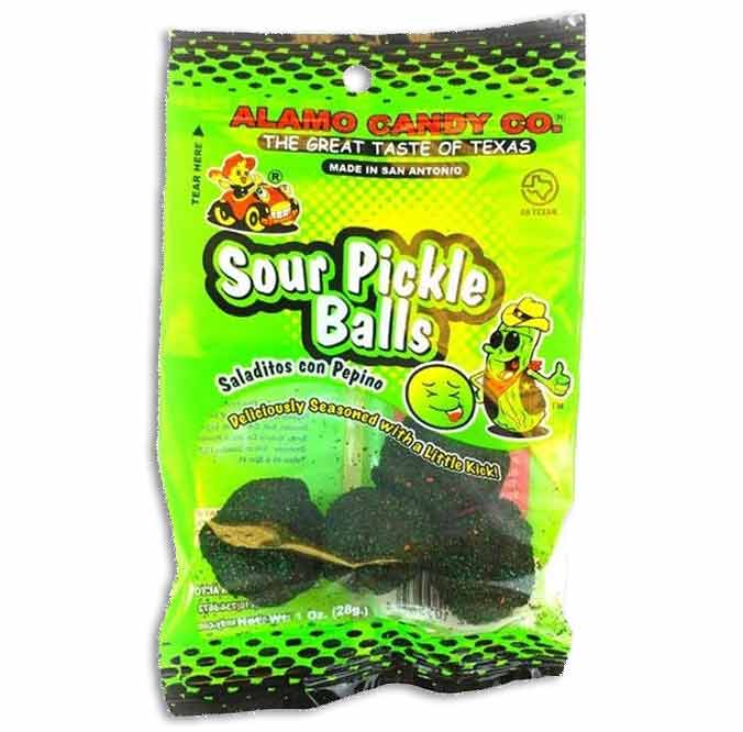 ALAMO CANDY PEG BAG SOUR PICKLE BALLS